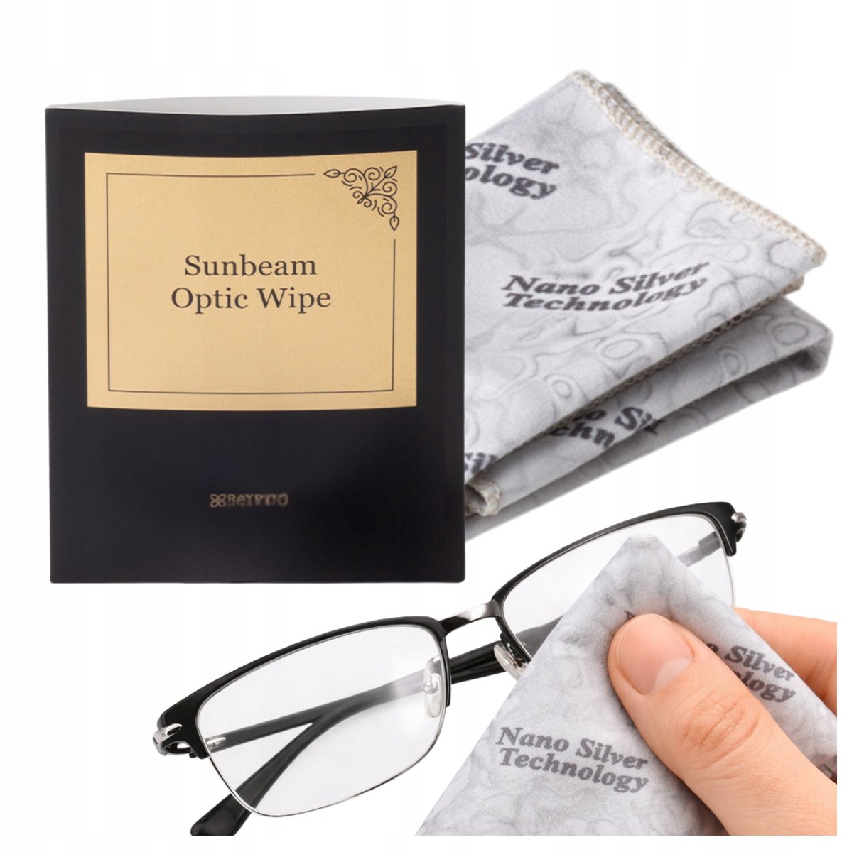Raypath Sunbeam Microvezel Doekje voor Brillenglazen & Schermen - Grijs
