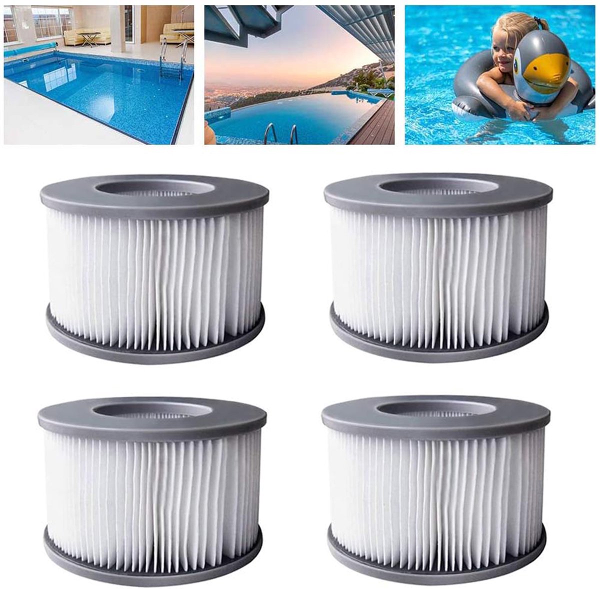 4 Stuks Vervangingsfilter Voor MSPA 2020 - Jacuzzi-Filters Voor Mspa Opblaasbare Zwembaden - Waterfilter - Filterpatroon