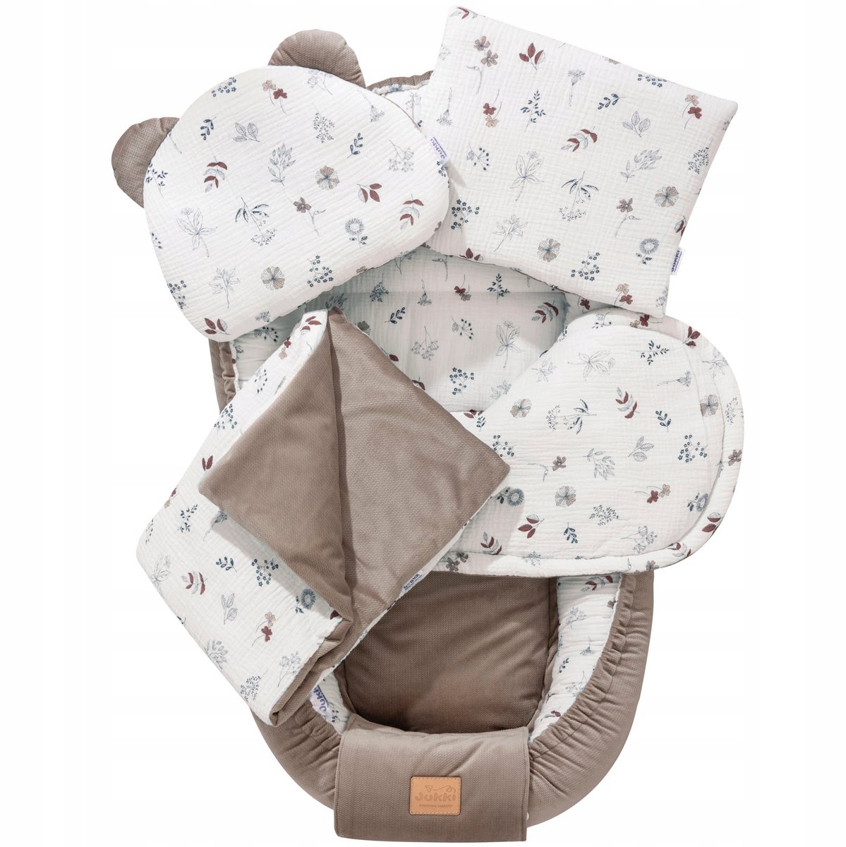 Jukki Baby Nest 5-delige Set Muslin Katoen Velvet - Comfort & Veiligheid