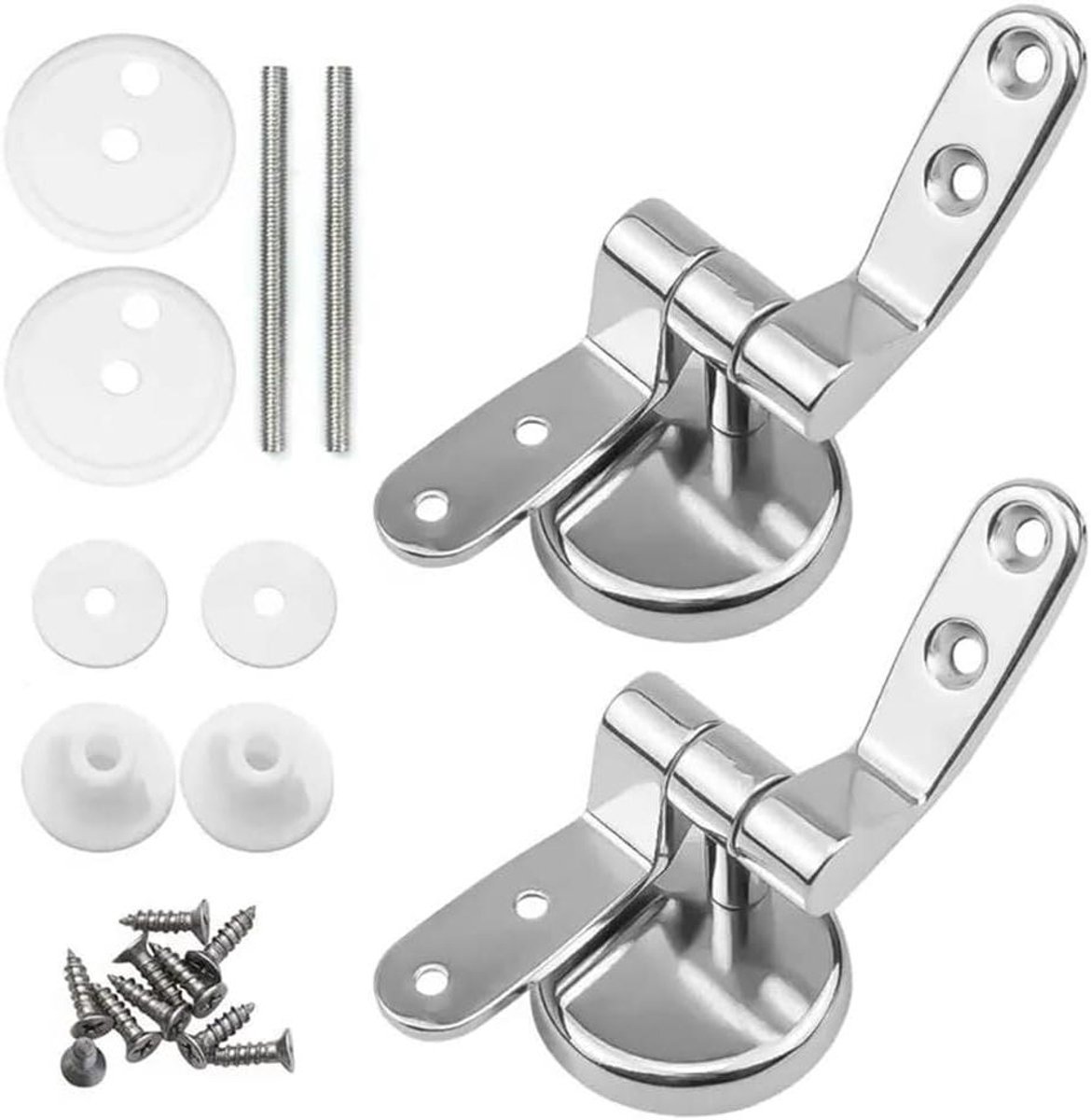 WC Bril Scharnier - Toiletbevestiging Onderdeel - Badkamer Reparatie - Universele Pasvorm - Compleet met Schroeven - Wit