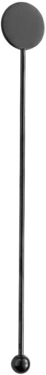 Roerstaaf Lange Steel - Cocktailroerder Barlepel - Dranken Mengen - Kogelvormig Design - 18 cm - Zwart