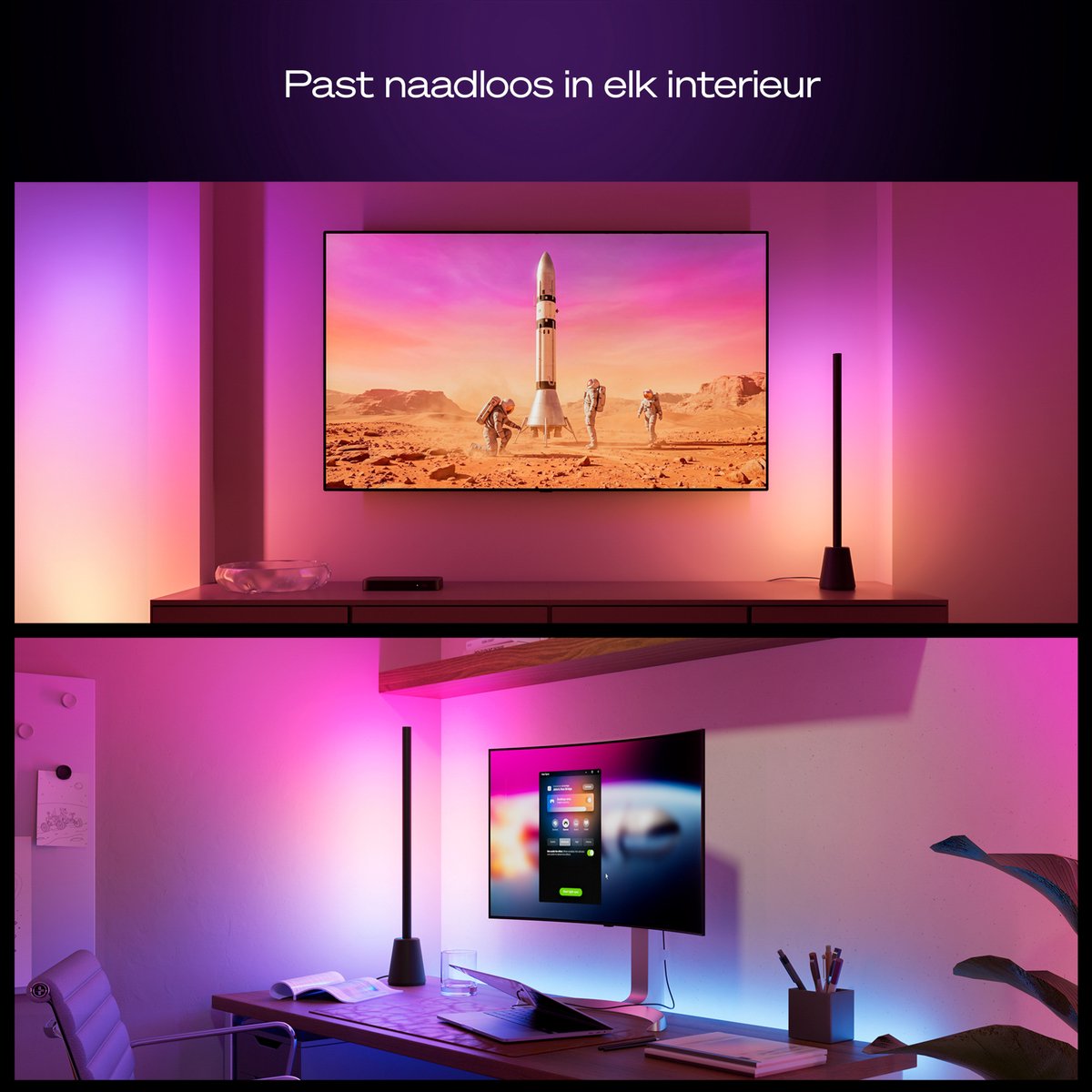 Philips Hue Play LED tafellamp - entertainment - aanpasbaar wit en gekleurd licht - 60 cm - slimme verlichting thumbnail 5