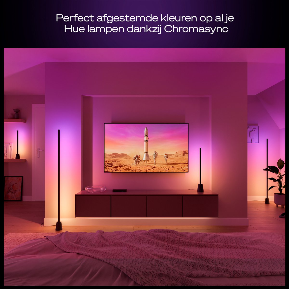 Philips Hue Play LED tafellamp - entertainment - aanpasbaar wit en gekleurd licht - 60 cm - slimme verlichting thumbnail 4