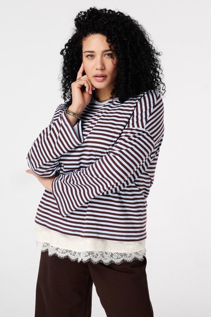 MS Mode Top Gestreepte lange mouwen top