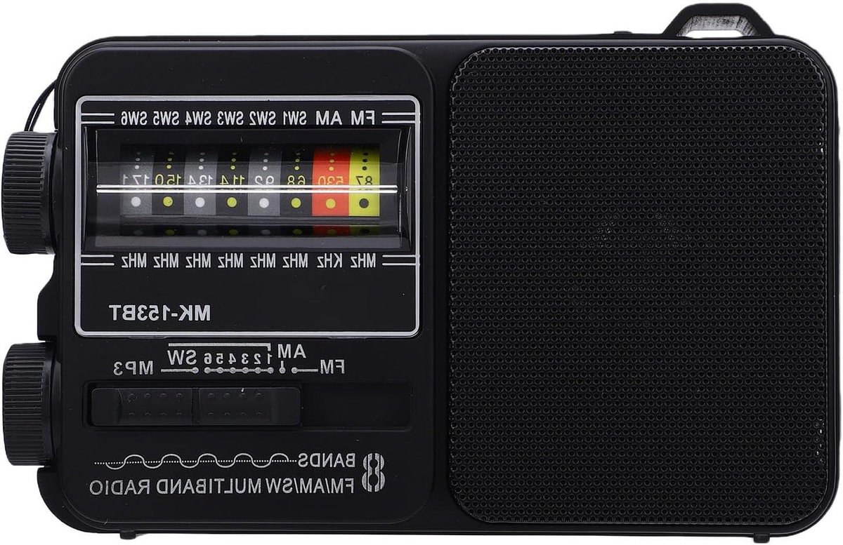 Draagbare Radio - Kortegolf Muziekspeler - Thuis en Camping - Grote Knoppen Bediening - 14 x 9 x 5 cm