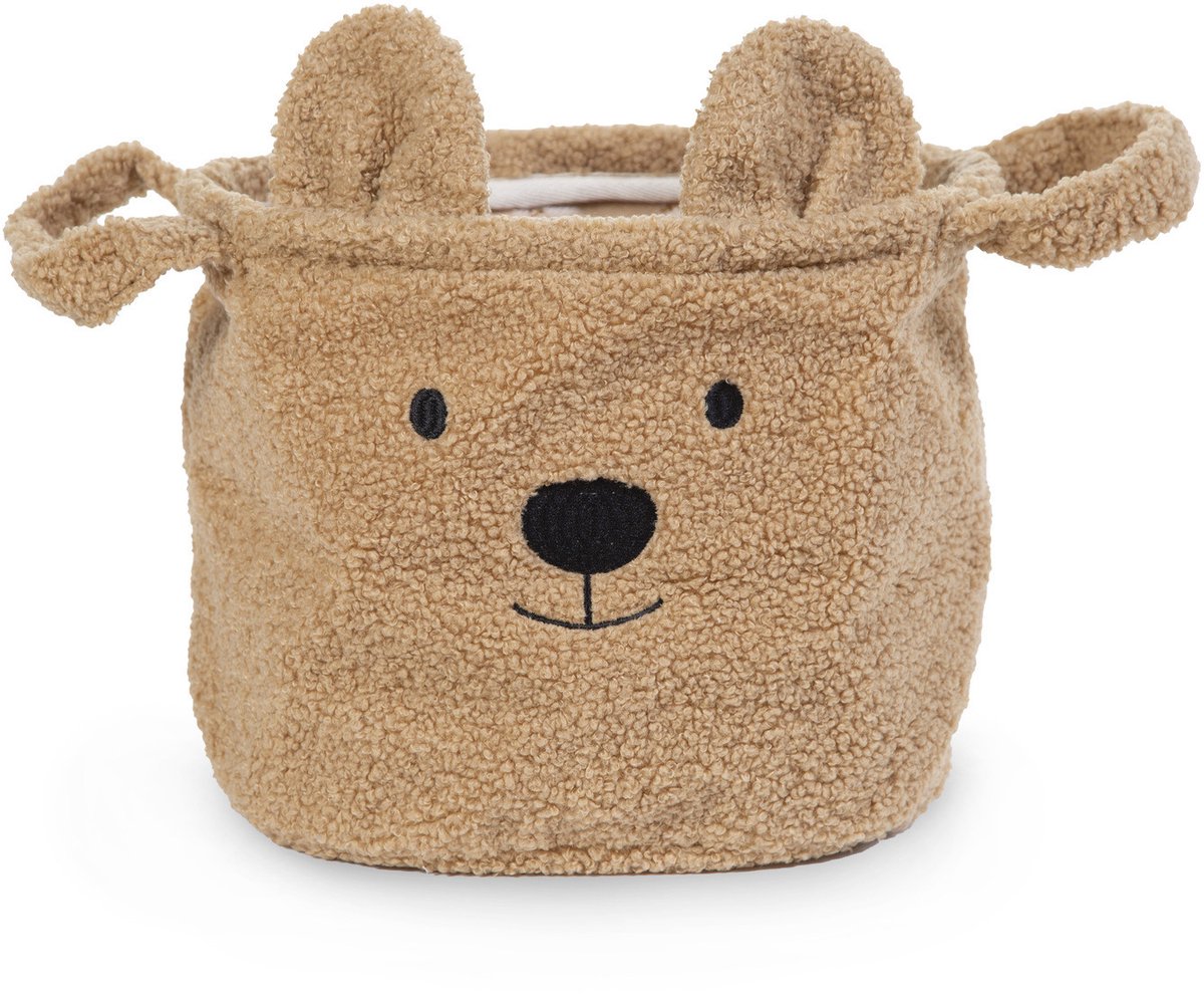Childhome Opbergmand Teddy - Zachte Stof & Schattig Design - Bruin - 25x20x20 cm