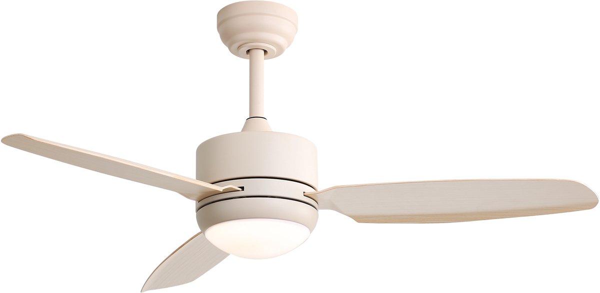 Gutent - Plafondventilator met verlichting - 117cm - 3 ABS bladen - DC motor - Met afstandsbediening - 6 snelheden - Voor woonkamer
