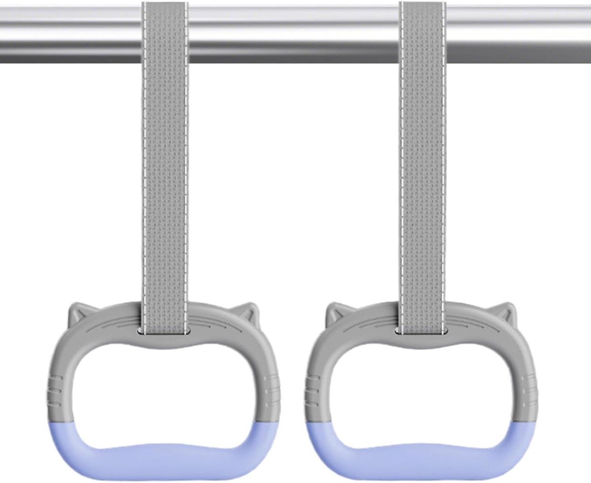 Gymnastiekringen Kinderen - Trapeze Ringen - Krachttraining Binnen - Verbeterde Gripcontrole - Verstelbare Riemen - Blauw