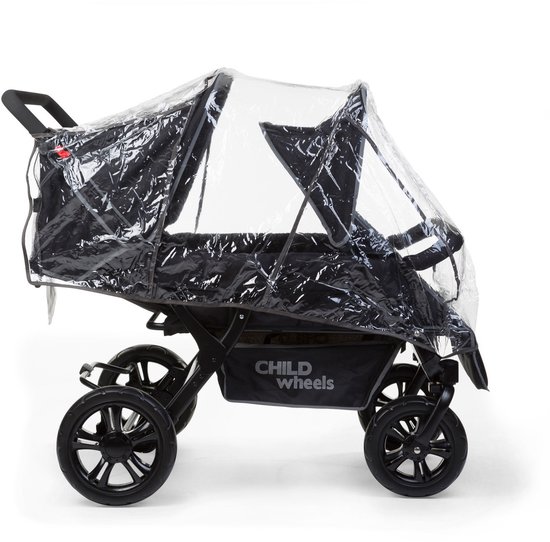 Childhome Two By Two Wandelwagen buggy - 4 Zits - Kinderwagen incl. regenhoes en zonnekap - 120x85x103cm van Childhome — afbeelding 5