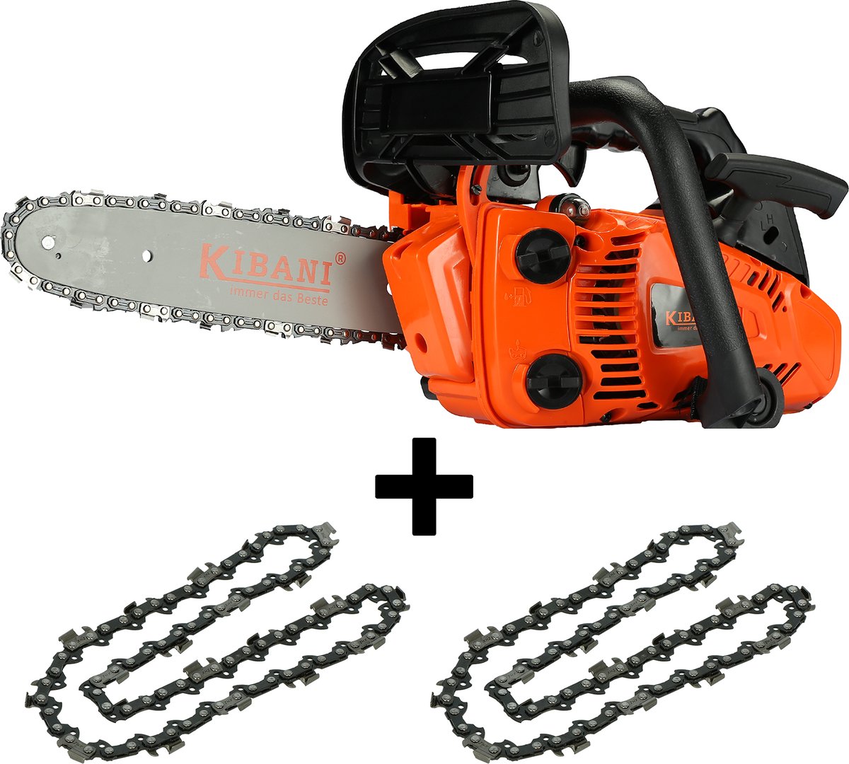Kibani Kettingzaag Benzine - Incl. 3 Kettingen - 25.4 cc / 1 pk 2-takt Motor - Zwaardlengte 25 cm / 10 inch – Easy-Startsysteem - snoeizaag