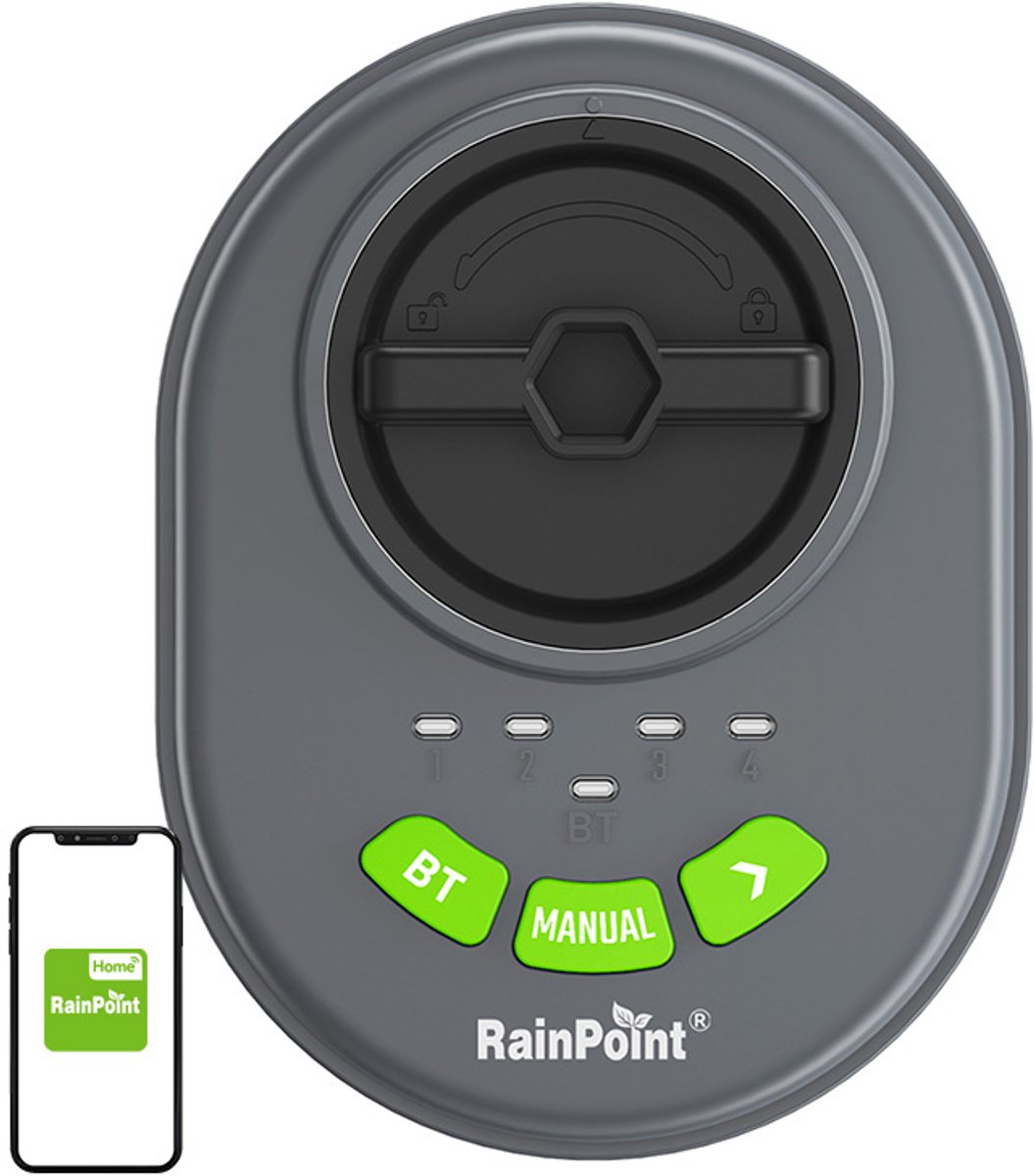 Rainpoint 4-Zone Tuinsproeiercontroller Met Bluetooth-App