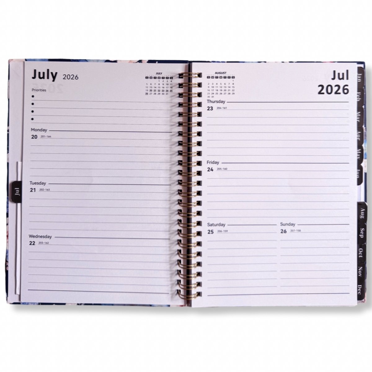Feiy Black Agenda - 2026-2027 - A5 formaat Schoolagenda - Spiraal - 1 week op 2 pagina's - Harde kaft - Met Elastiek — cadeau in Kalenders & Planners - foto 3