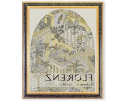 BIRAPA Fotolijst Florenz houten frame 60x90 cm - fotolijst zwart goud, houten fotolijst met sierlijst binnen en buiten, fotolijst, fotolijst hout