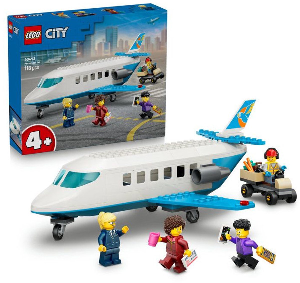 LEGO City Passagierstoestel Vliegtuig Speelgoed voor Kinderen Vanaf 4 Jaar 60492 — afbeelding 8