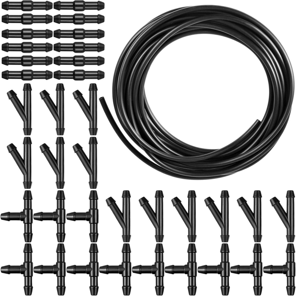 5m Universal Windshield Wiper Hose, Car Windshield Wiper Hose, Rubber Wiper Water Hose with 36 Pcs Hose Connector, Car Hose, Windshield Washer System Hose for Car Windshield Spray System