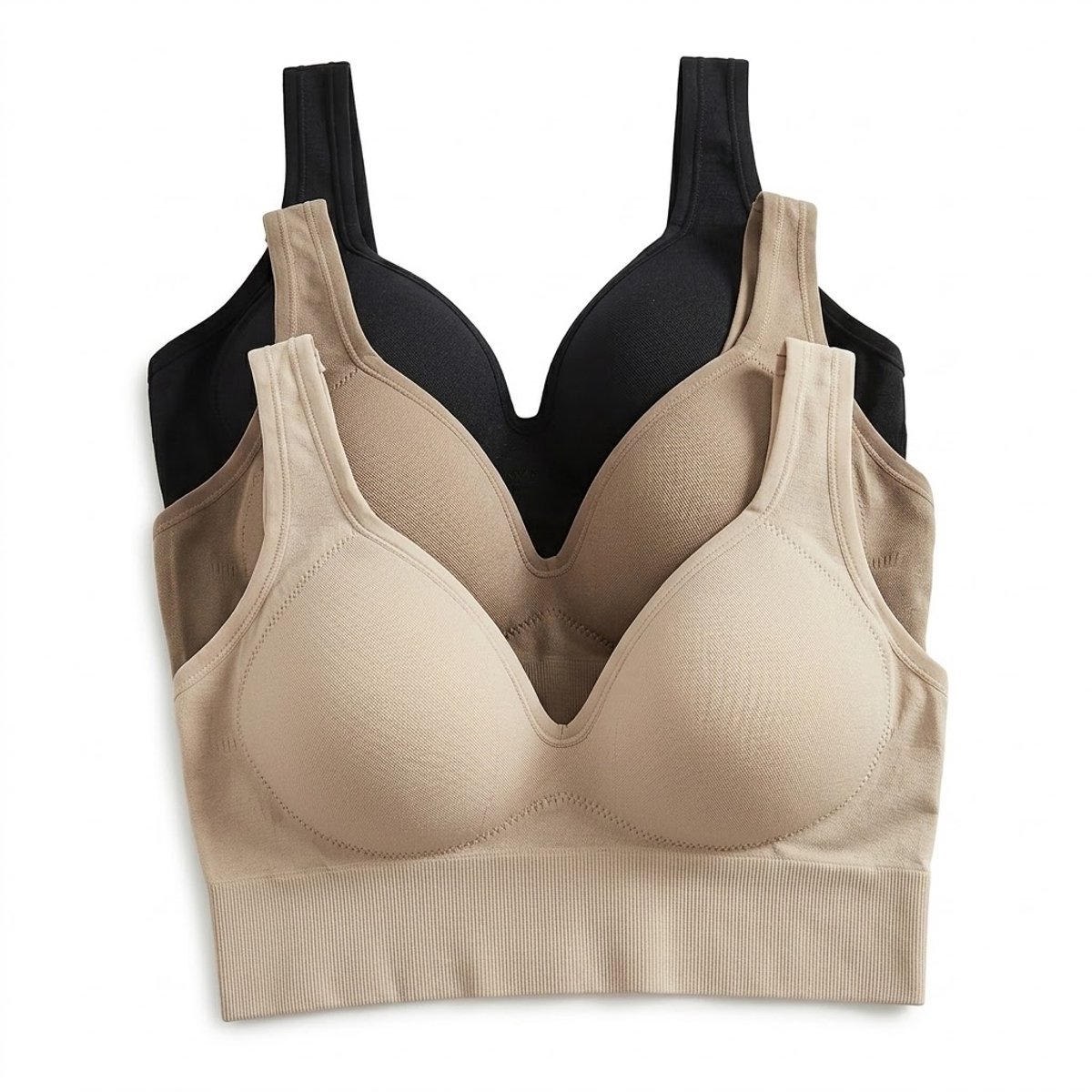 Multicolor sport bh set dames maat XL – 3 delige draadloze bh set met voorgevormde cups – naadloze fitness bh met brede banden – comfortabele sportbeha voor yoga fitness en dagelijks gebruik