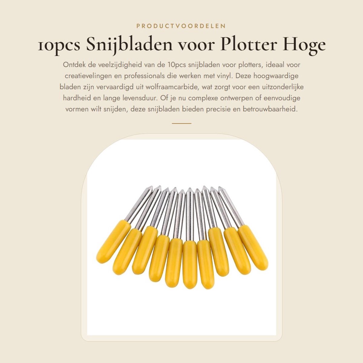 Dailygoods- Snijmes Professioneel - 10 Stuks - Wolfraamcarbide Bladen - Hoge Precisie - Voor Vinylsnijden - Duurzaam en Taai - Snijblad