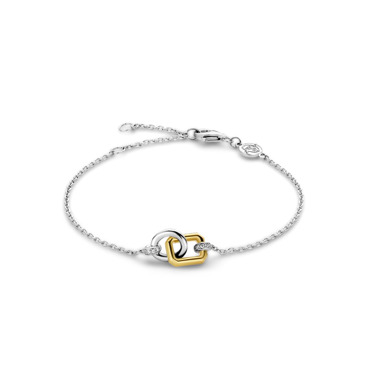 TI SENTO Dames Armband - 925 zilver - Zirkonia met geel verguld - 23019ZY