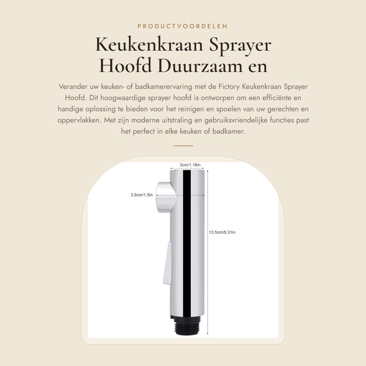 Dailygoods- Kraanaccessoire G1/2 - Keuken/Badkamer Spraykop - Water Tap Spray - Vervangingsaccessoire - Duurzaam ABS - Eenvoudig te installeren - Kraanmondstuk
