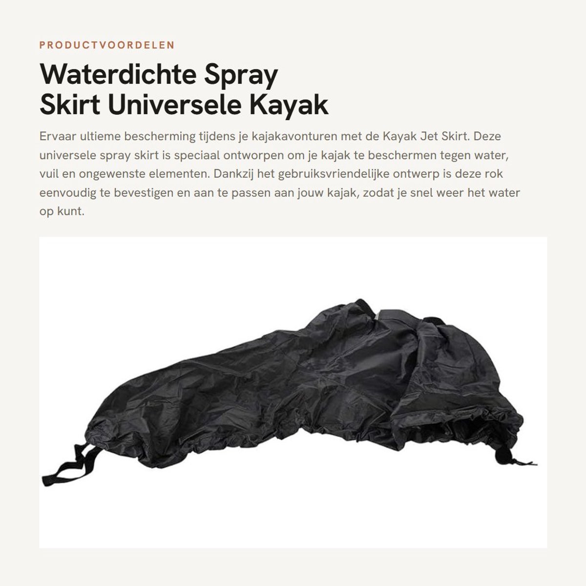 Dailygoods- Kajakrok Waterdicht - Verstelbare Rok - Universele Kajak Cover - Hoogwaardige Nylon - Volledige Bescherming - Ideaal Accessoire - Kajakhoes
