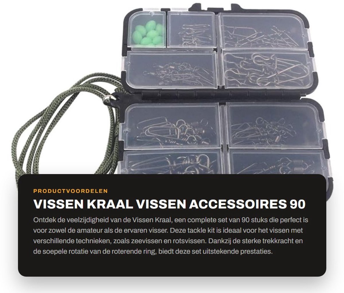 Dailygoods- Vissen Kraal 90 stuks - Vissen Accessoires - Visspullen - Connectoren - Duurzaam ABS-kunststof - Hoge capaciteit - Visaccessoires