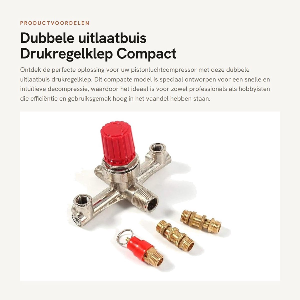 Dailygoods- Drukregelaar met houder - Pistoncompressor - Snelle decompressie - Hoge precisie - Diverse toepassingen - Originele gasindicator - Luchtcompressor