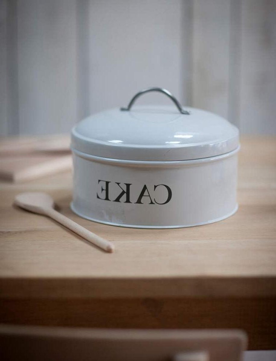 Ronde Taartvorm - Bakblik - Zelf Bakken - Gepoedercoat Staal - H20xB12xD12cm - Krijt Wit