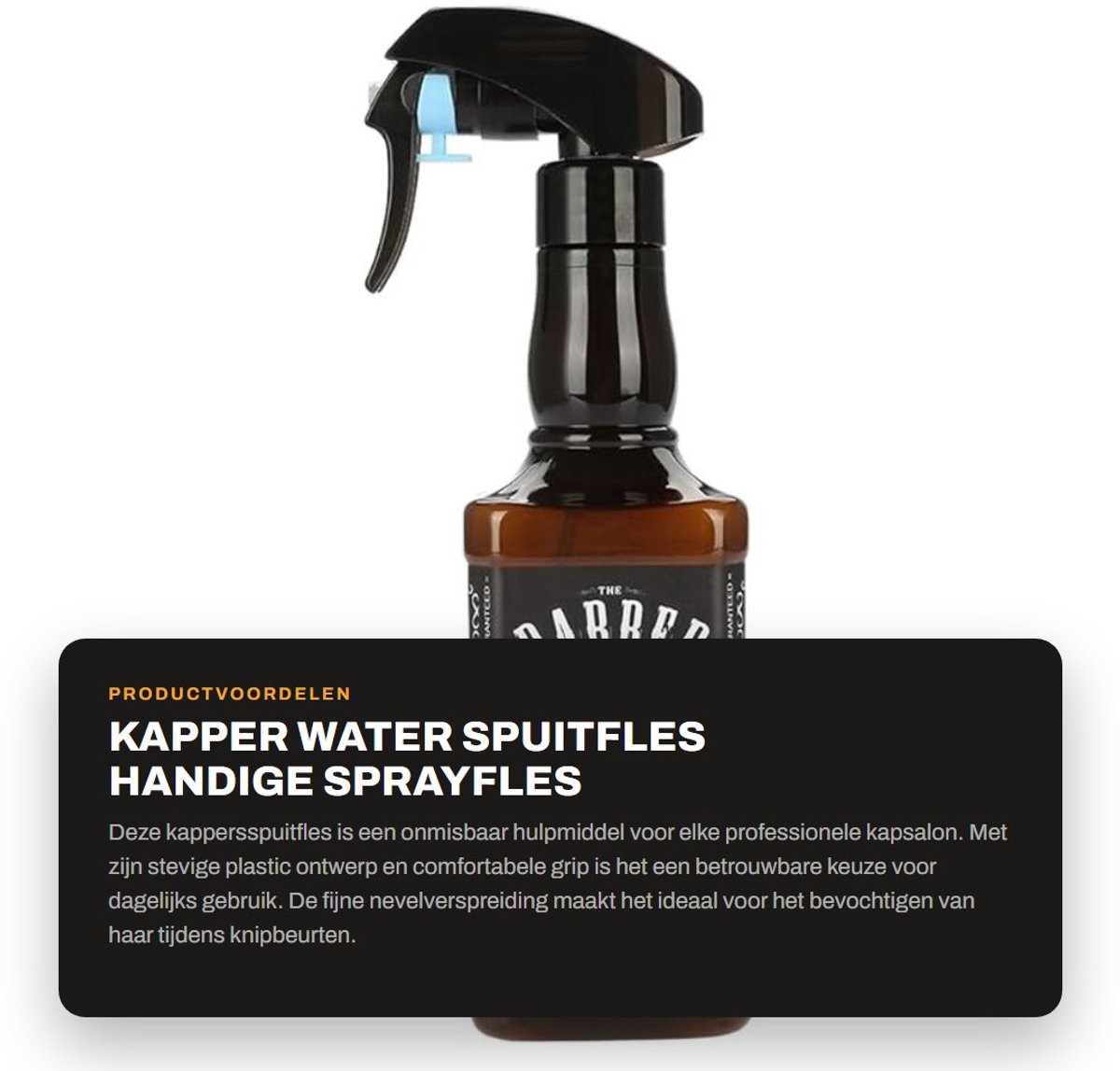 Dailygoods- Spuitfles Professioneel - Kapperswater Sproeier - Duurzaam Plastic - Fijne Nevel - Uniek Design - Comfortabele Grip - Waterfles