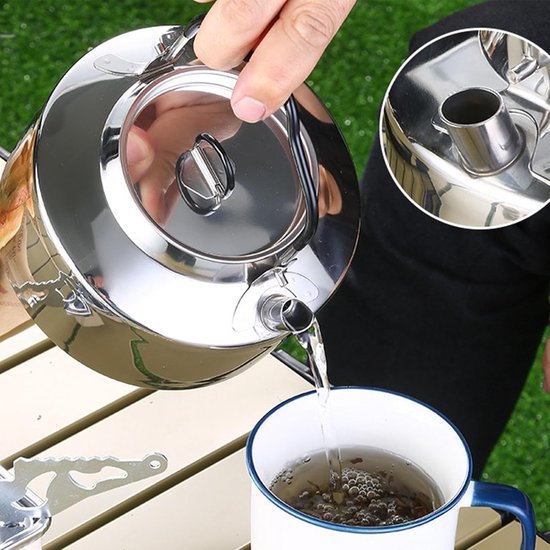 Theepot Waterkoker - Kampvuur Ketel - Outdoor Koken - Roestvrij Staal - 12 Liter - Zwart — afbeelding 4