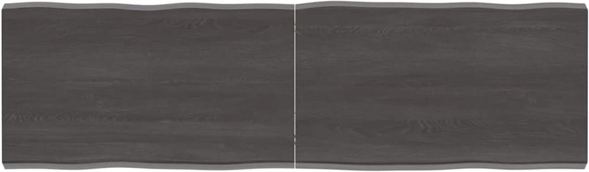 Houten Tafelblad - Werkblad Eiken - Tafel Vernieuwen - Natuurlijke Rand - 140x40x4 cm - Grijs