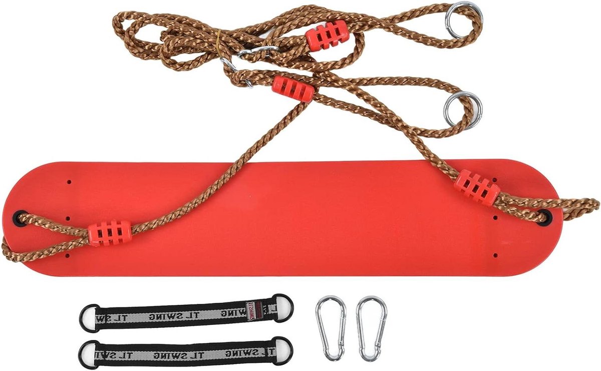 Schommelstoel - Speeltuin Zitje - Buiten Spelen - Verstelbaar Touw - 67 x 15 cm - Rood