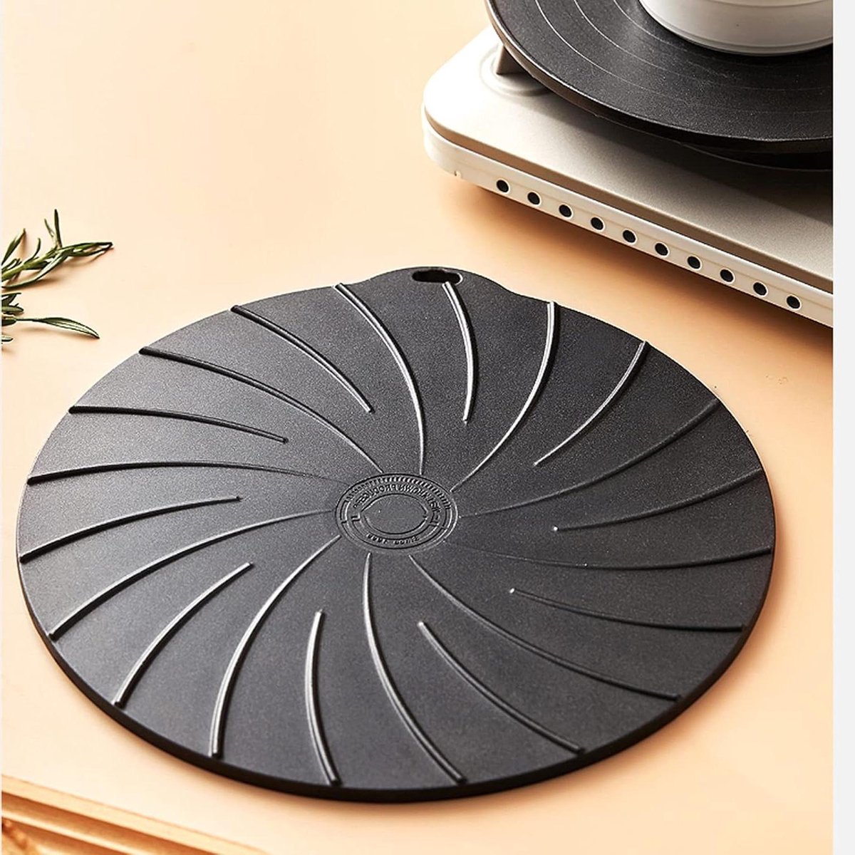 Warmtediffuser Kookplaat - Warmtegeleider Plaat - Gelijkmatig Koken - Verdikt Antislip Ontwerp - 24 cm Diameter - Zwart