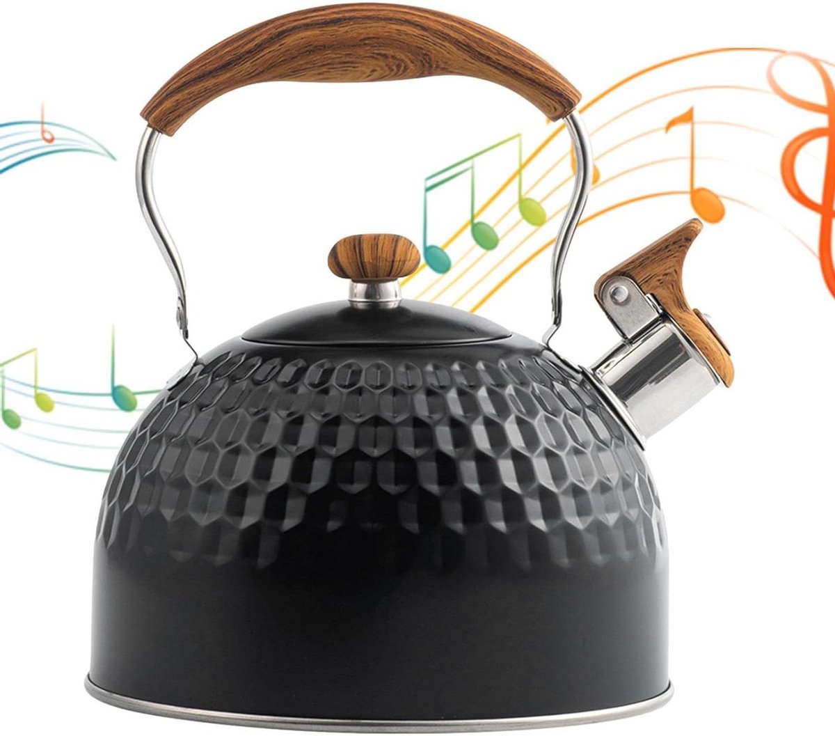 Waterkoker - Theepot Ketel - Water Koken - Luid Fluitje - 2.5 Liter - Zwart