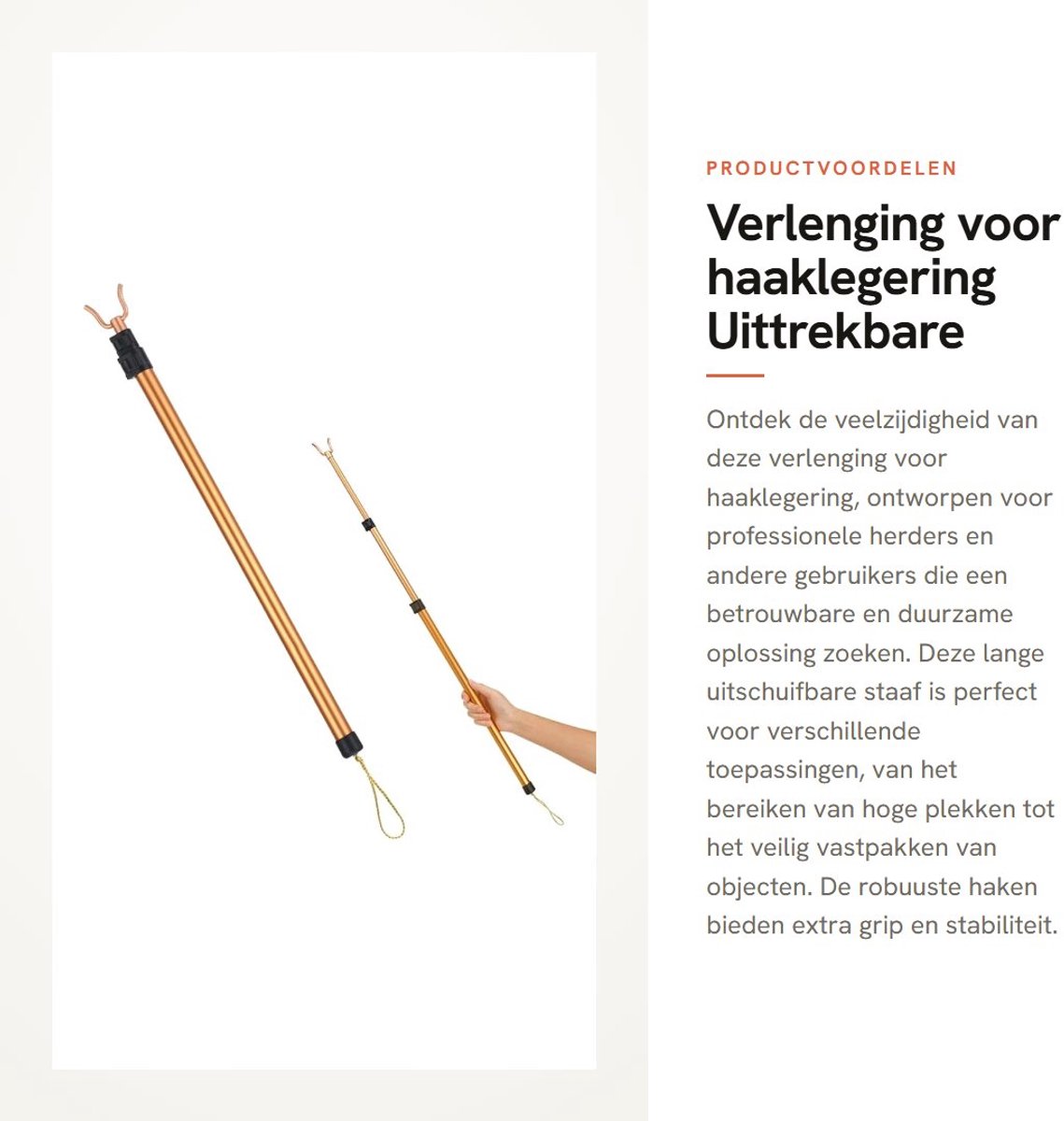 Dailygoods- Uittrekbare Stang - Duurzaam - Telescopisch - Professioneel Gereedschap - Robuuste Haken - Lange Uitschuifbare Staaf - Telescopische Stang