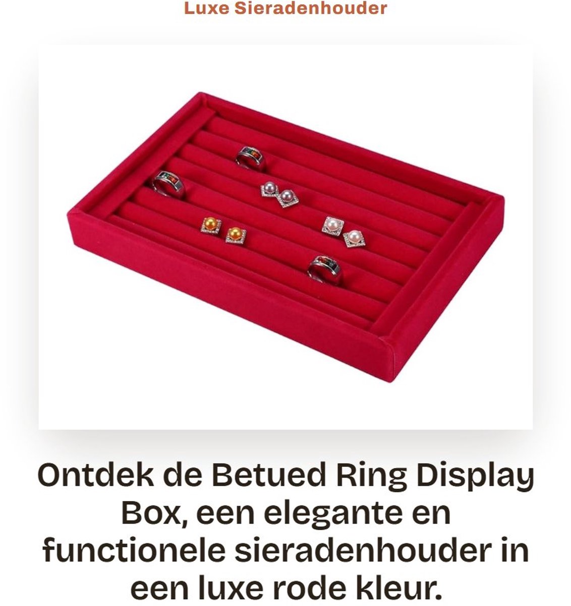 Dailygoods- Sieradenbox - Houten Ringdisplay - 7 Slots voor 50-70 Ringen - Organiseren en Tonen - Duurzaam en Lintoppervlak - Ruimtebesparend - Juwelendoos