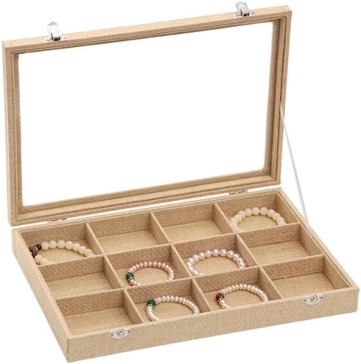 Juwelendoos - Sieraad Organizer - Sieraden Opbergen - Scharnierend Ontwerp - Rechthoekig - null