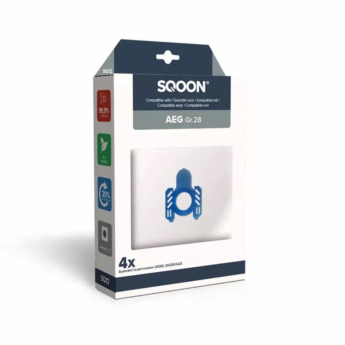 SQOON Stofzuigerzak AEG GR28S doos a 4 stuks