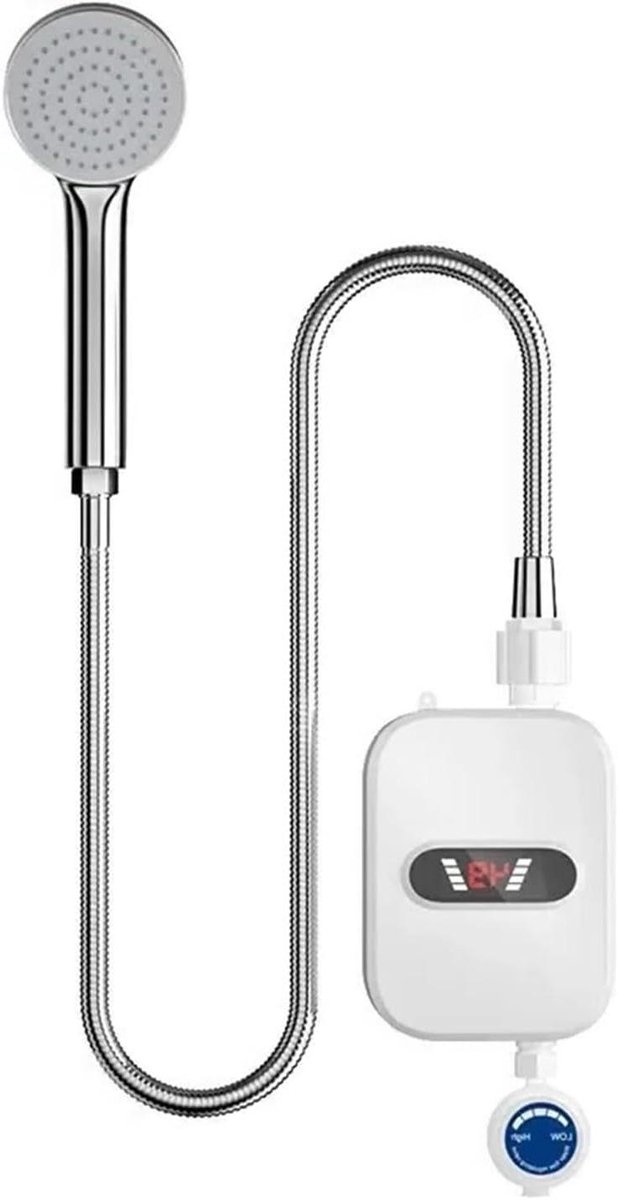 Elektrische Waterverwarmer - Doorstroomverwarmer Kraan - Direct Warm Water - Digitaal Display - 3500 Watt - Zilver