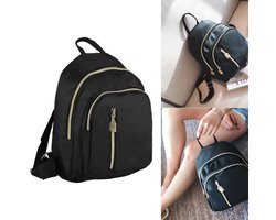 Oneay Damesrugzak, kleine nylon rugzak voor dames, modieuze, casual, lichtgewicht reis- en schooltas, schattige kleine rugzak, mini-tasje, casual dagrugzak voor tienermeisjes en vrouwen (zwart)