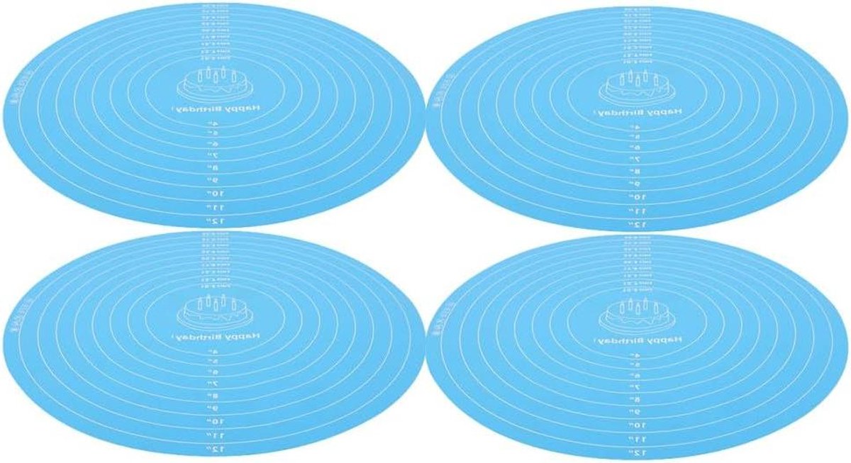 Siliconen Bakmat - Antiaanbak Platen - Taart Decoratie - Stabiele Antislip Basis - 30 x 30 cm - Hemelsblauw