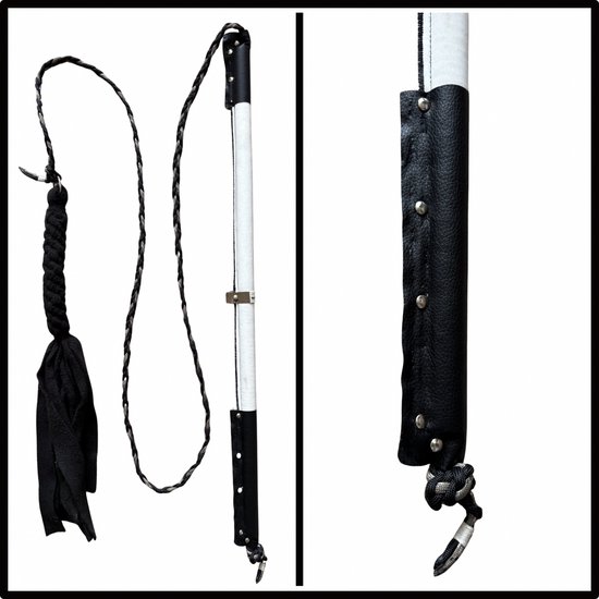 Hondenspeelgoed, Flirt Pole maat 1 in de kleuren offwhite, zwart, bruin. Hondenhengel - hondenspeelgoed - Hondentraining - hondenspeelhengel - trektouw - spelen en leren - dog training - ShukoGear by MadeByShuko