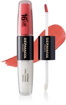 Couleur à Lèvres Dermacol 16 Heures - Couleur à Lèvres Longue Tenue 2 Phases - Résistant aux Baisers - Waterproof - Indélébile - 8 ml - n. 26