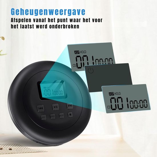 KAD® Draagbare CD Speler - Portable Audio Systeem met Speakers - Compacte Boombox voor Keuken & Slaapkamer - Zwart - 22cm x 18cm x 5cm van kad — afbeelding 5
