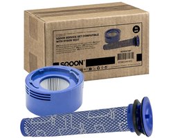 SQOON® 4x FILTERS Geschikt voor Dyson V7 / V8 - Gelijk aan 967478-01 en 965661-01 - 2x HEPA + 2x Post-motorfilter