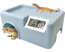 Reptielen hol - Terrarium decoratie - Dierenwelzijn - Met sensor - 14 cm breed - Blauw