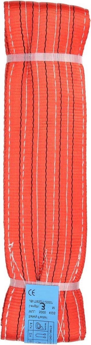 Hijsband Polyester - Heftuig - Industrieel Hijswerk - Dubbele Ooglus - 5 Ton Capaciteit - Blauw