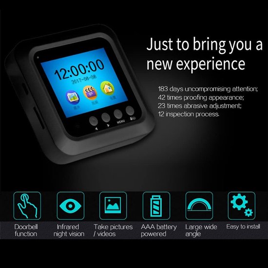 Digitale deurspion beveiligingscamera, intelligente deurbel, 2,4 inch lcd-scherm, nachtzicht, foto-opname, digitale camera voor deurmonitor — afbeelding 3