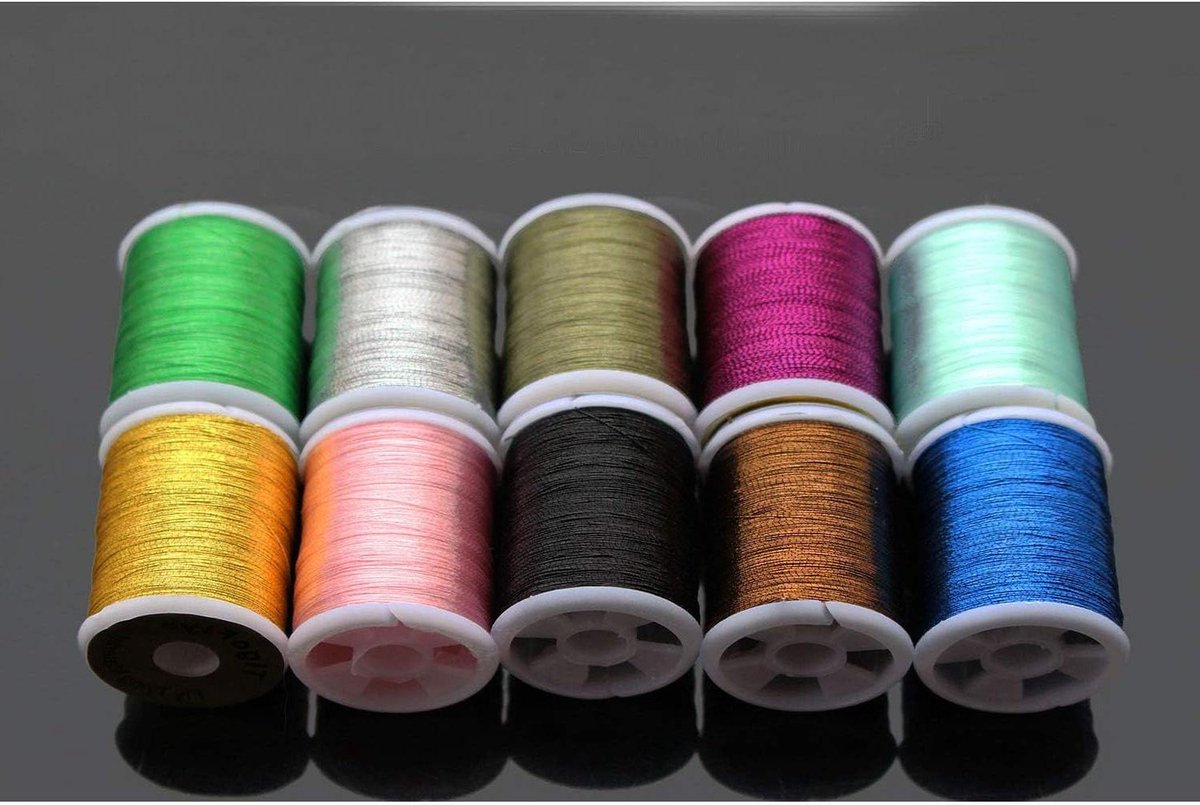 Glitter Tinsel Draad - Vlieg Bindmateriaal - Vliegvissen - 20 Kleuren Set - 37 Meter Per Klos - Assorti