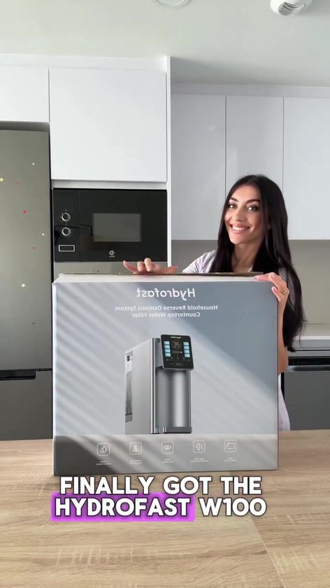 Hydrofast W100 Waterfilter voor Aanrecht - RO Omgekeerde Osmose - Directe Verwarming - 8 Temperatuurstanden - 4L Tank - Inclusief 2 Filters - Zonder Wateraansluiting - 2200W