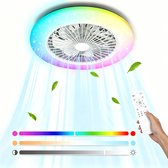 Aigostar Plafondventilator met Verlichting - Ø50 cm - LED RGBW - 6 Standen - Plafondlamp Slaapkamer - Plafonniere met Ventilator - Wit